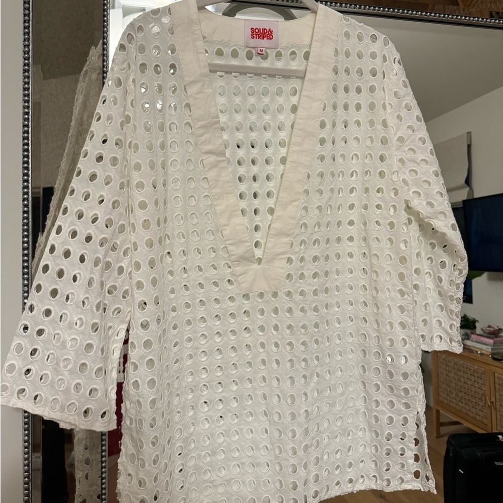 Solid & Striped Eyelet Coverup
